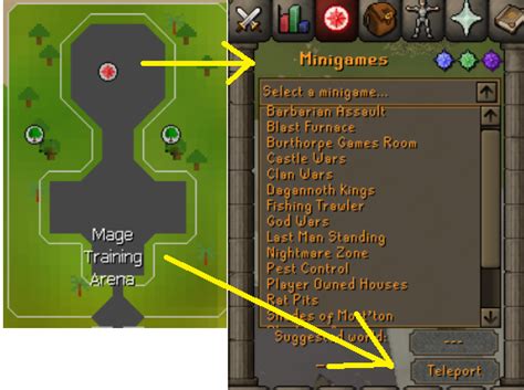 Selecting the desired minigame gives players the option to join the official chat-channel as well as an option to teleport directly outside of the minigame. . Osrs minigame teleport